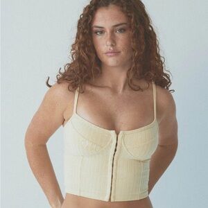 Klassy Network Pale Yellow Corset Top